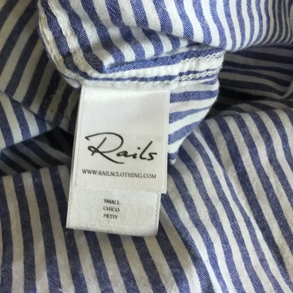 Rails Frances Baker Stripe Floral Embroidered Button Down Shirt - Picture 10 of 11